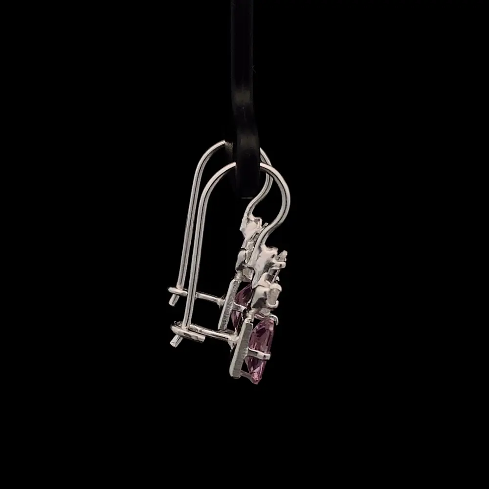 Aros de Plata con Circón Cuadrado de Color