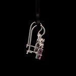 Aros de Plata con Circón Cuadrado de Color