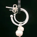 Aros de Plata Semi Argolla con Perla