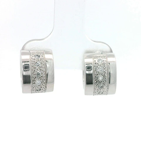 Aros Oro 18K Huggies con Diamantes