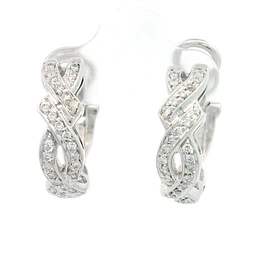 Aros Oro 18K Entrelazados con Diamantes