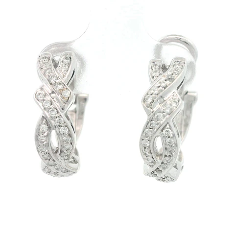 Aros Oro 18K Entrelazados con Diamantes