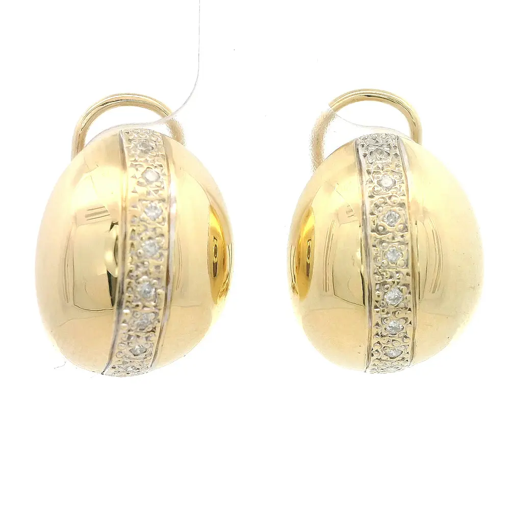 Aros Oro 18K Bombe con Diamantes