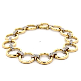 Pulsera Oro 18K Calada con Diamantes