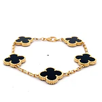 Pulsera Oro 18K con Ónix Trébol