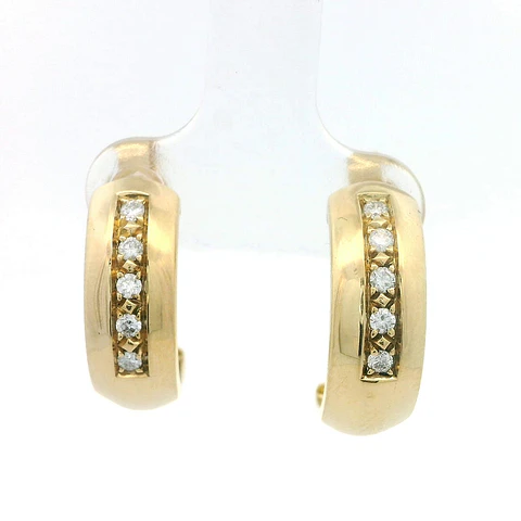 Aros Oro 18K Semi Bombe con Diamantes