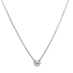 Cadena Oro Blanco 18K con Dije Corazón y Diamante