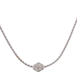Cadena Oro Blanco 18K Popcorn con 96 Diamantes