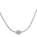 Cadena Oro Blanco 18K Popcorn con 96 Diamantes