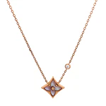 Cadena Oro 18K con Diamante y Nácar Rosa