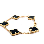 Pulsera Oro 18K con Ónix Trébol
