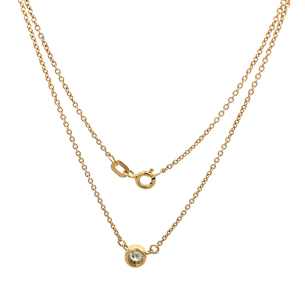 Cadena Oro 18K con Dije Punto de Luz Diamante