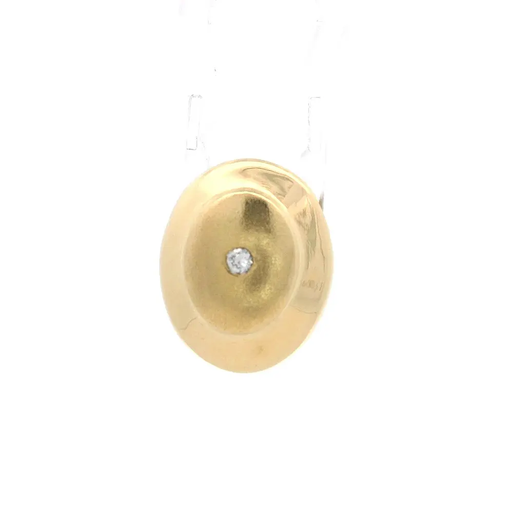 Colgante Oro 18K Ovalado con Diamante