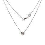 Cadena Oro Blanco 18K con Dije Corazón y Diamante