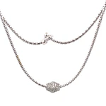 Cadena Oro Blanco 18K Popcorn con 96 Diamantes