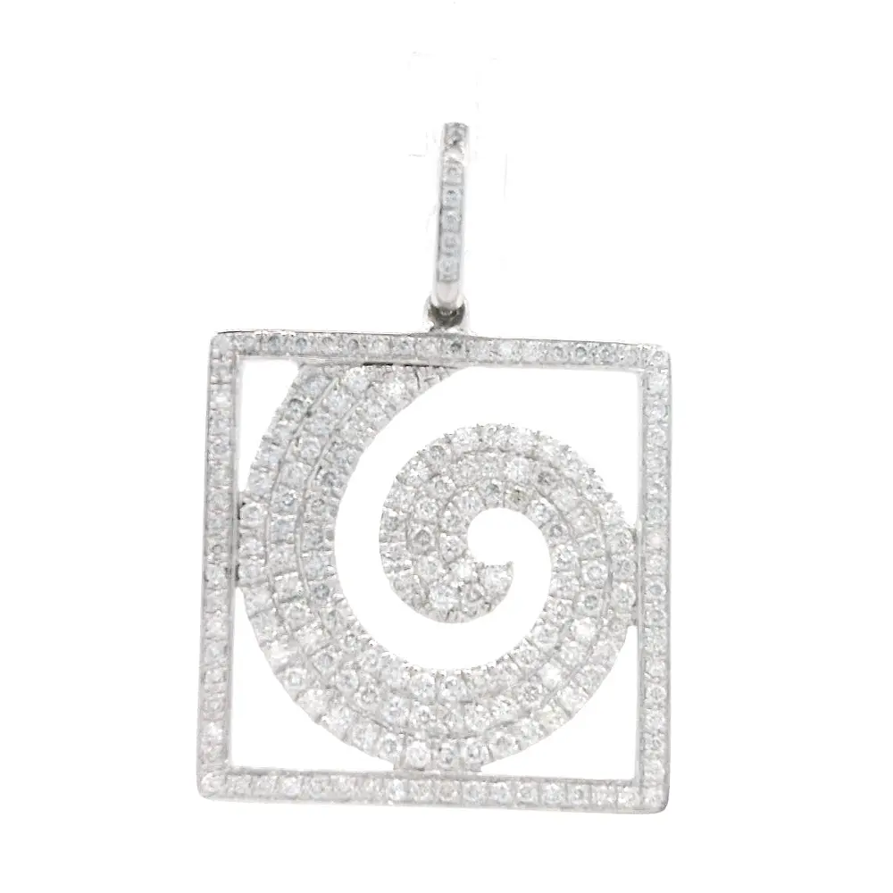 Colgante Oro 18K Espiral con Diamantes