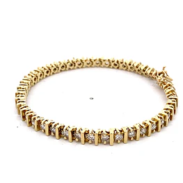 Pulsera Oro 14K Articulada con Diamantes