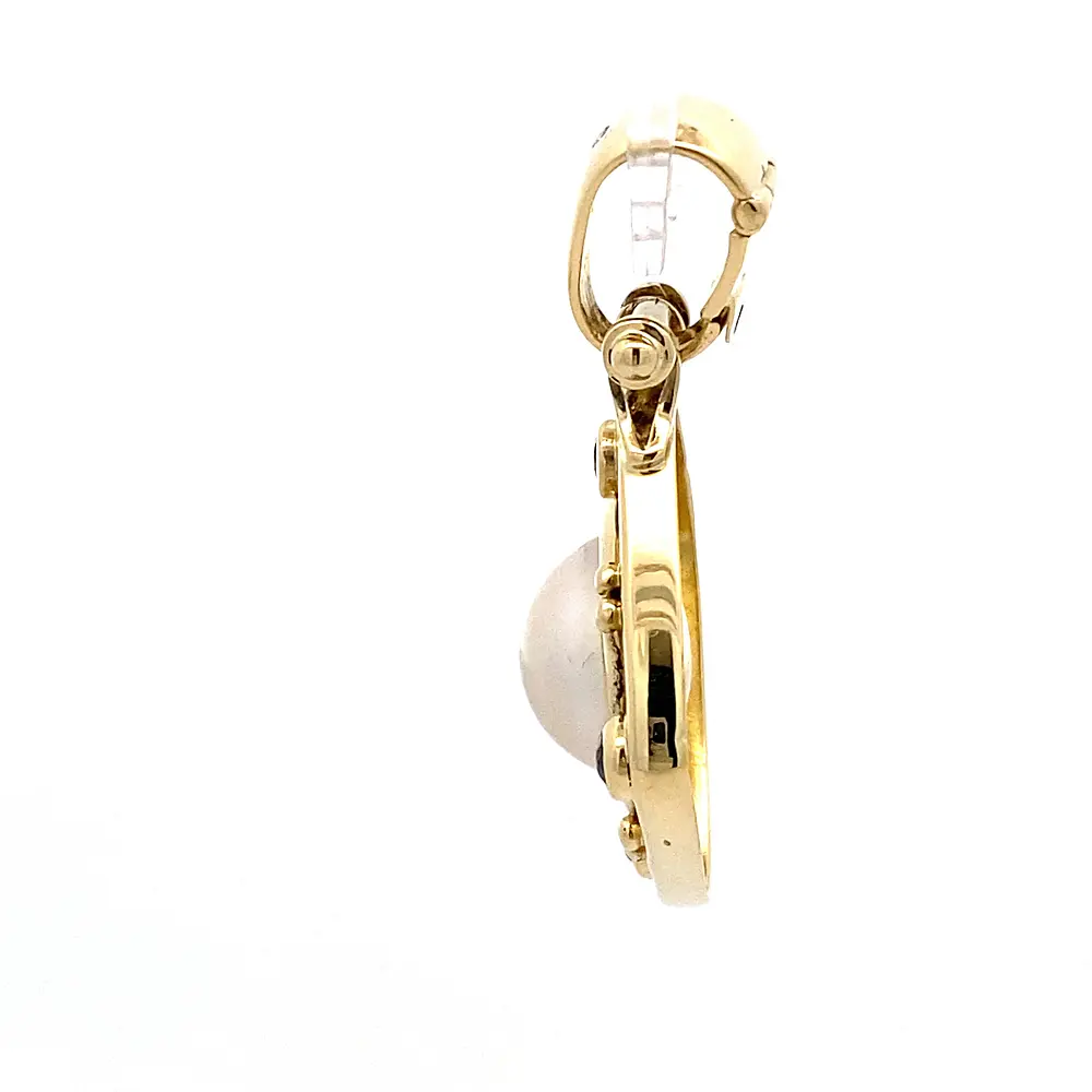 Colgante Oro 18K Rombo con Diamantes y Zafiros
