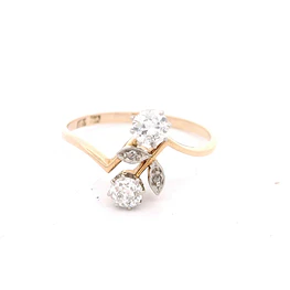 Anillo 14K Flor con Diamantes