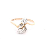 Anillo 14K Flor con Diamantes