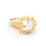 Anillo Oro 18K Bombe con Diamante