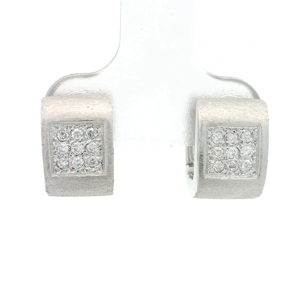 Aros Oro 18K Huggies con Diamantes
