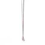 Cadena Oro Blanco 18K con Dije Corazón y Diamante