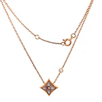 Cadena Oro 18K con Diamante y Nácar Rosa