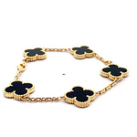 Pulsera Oro 18K con Ónix Trébol