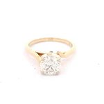 Anillo 14K Solitario Diamante Natural