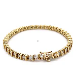 Pulsera Oro 14K Articulada con Diamantes