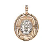 Colgante Oro 14K Ovalado con Diamantes