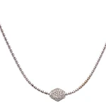 Cadena Oro Blanco 18K Popcorn con 96 Diamantes