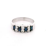 Anillo 18K Cintillo Zafiros y Diamantes
