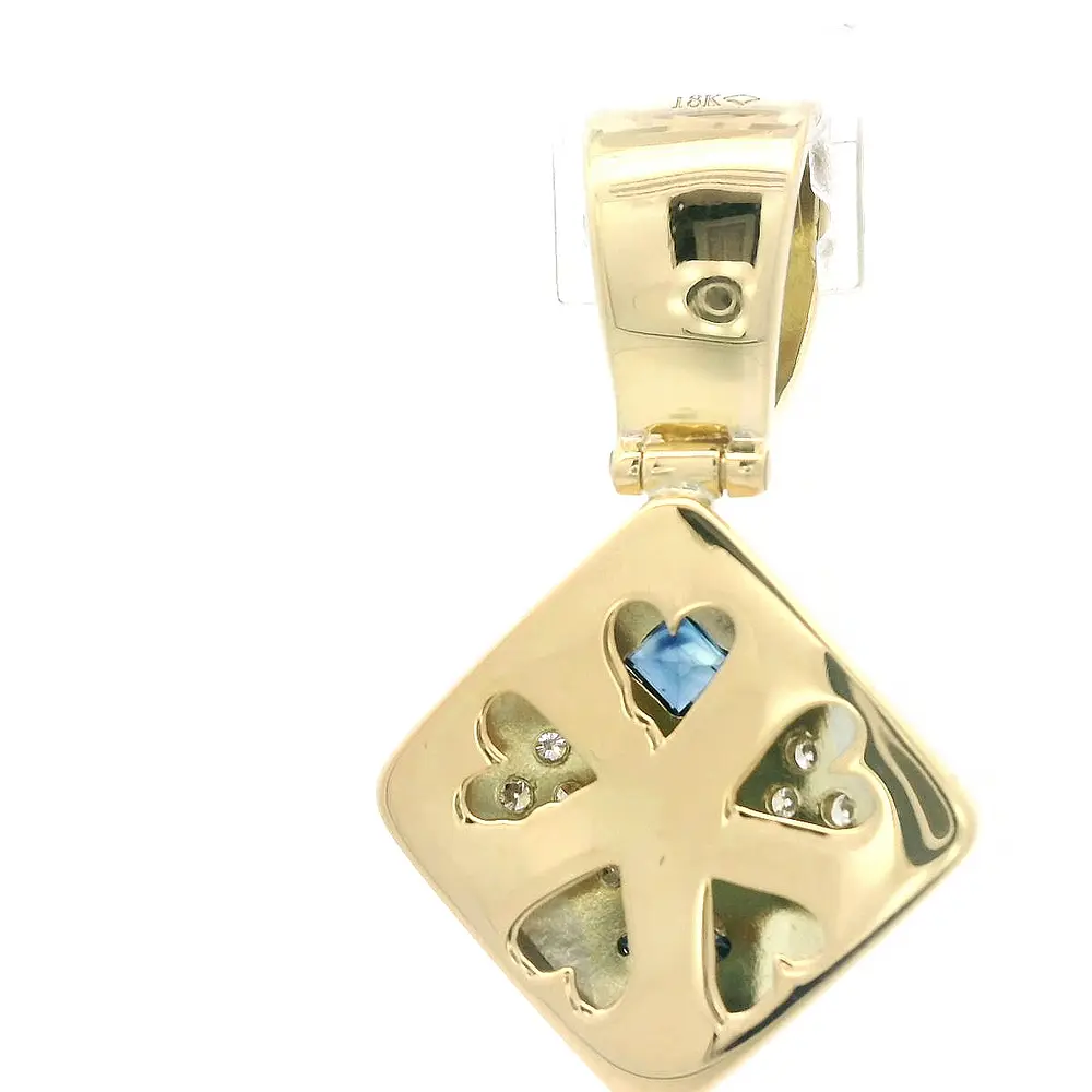 Colgante Oro 18K Rombo con Zafiros