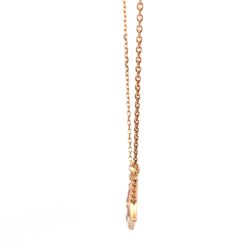 Cadena Oro 18K con Diamante y Nácar Rosa