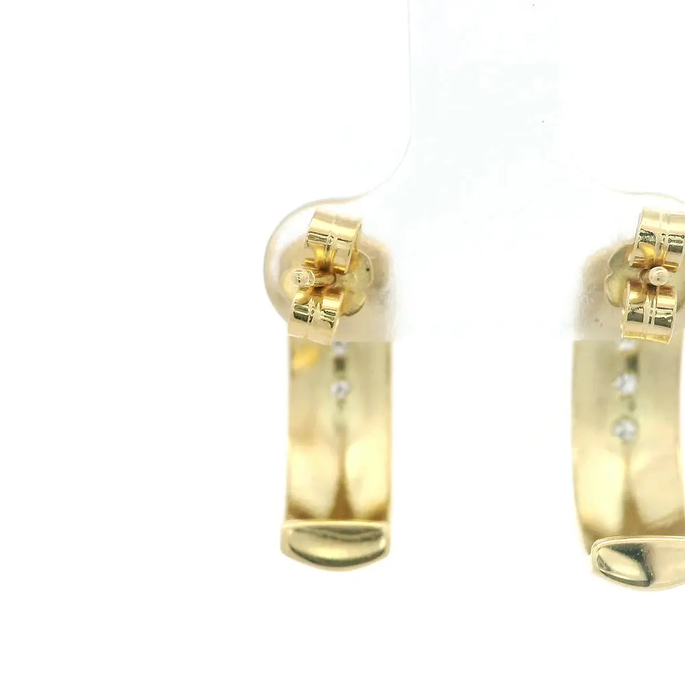 Aros Oro 18K Semi Bombe con Diamantes
