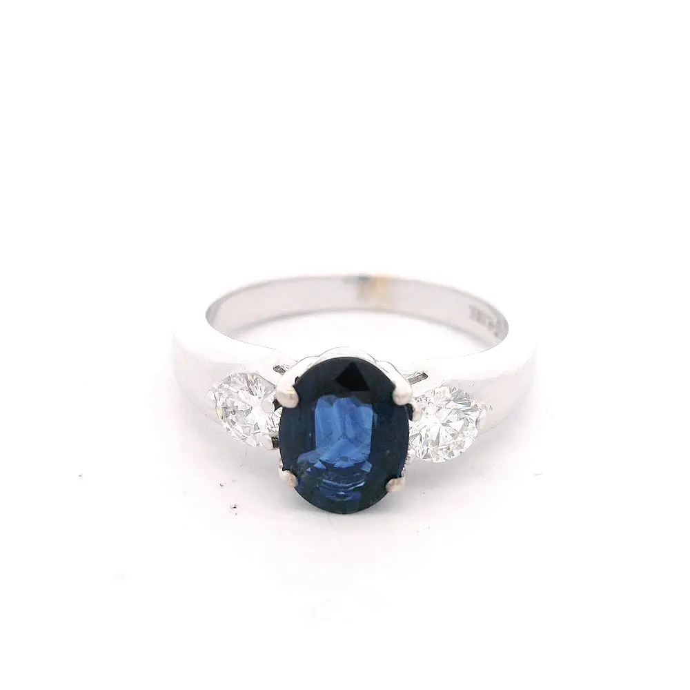 Anillo 18K Trilogy Zafiro y Diamantes