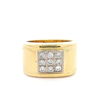 Anillo 18K Sello con Diamantes