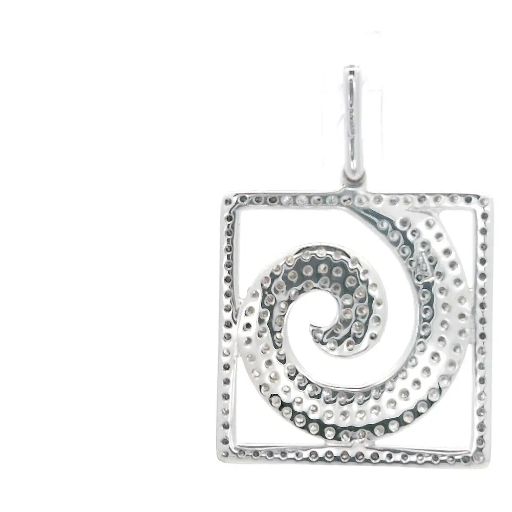 Colgante Oro 18K Espiral con Diamantes