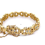 Pulsera Oro 18K Calada con Diamantes