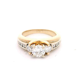 Anillo 14K Cintillo Dos Oros