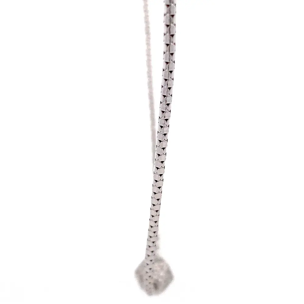 Cadena Oro Blanco 18K Popcorn con 96 Diamantes