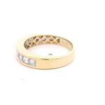 Anillo 14K Cintillo Diamantes Princesa