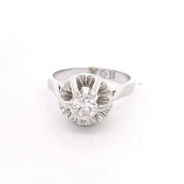 Anillo 18K Solitario Chatón Diamante