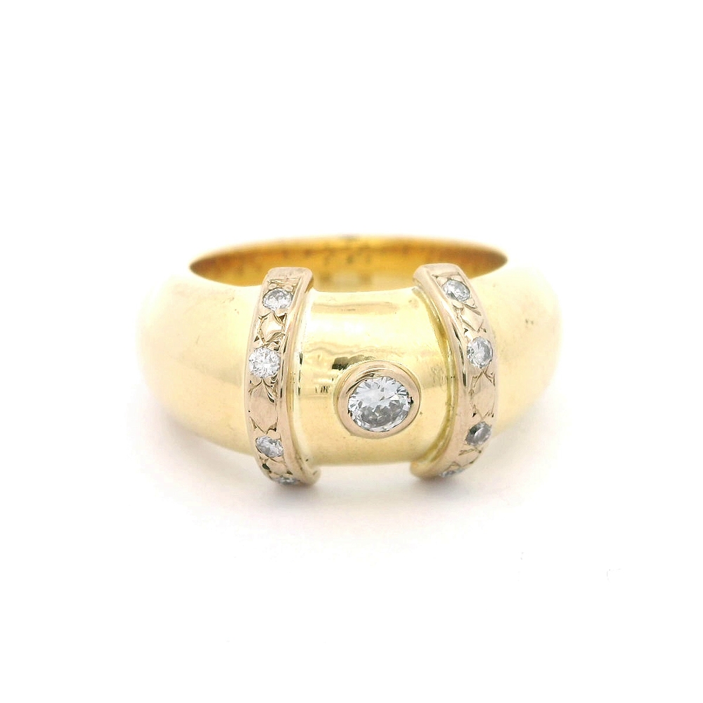 Anillo 18K Bombé con Diamantes