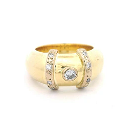 Anillo 18K Bombé con Diamantes