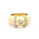 Anillo 18K Bombé con Diamantes