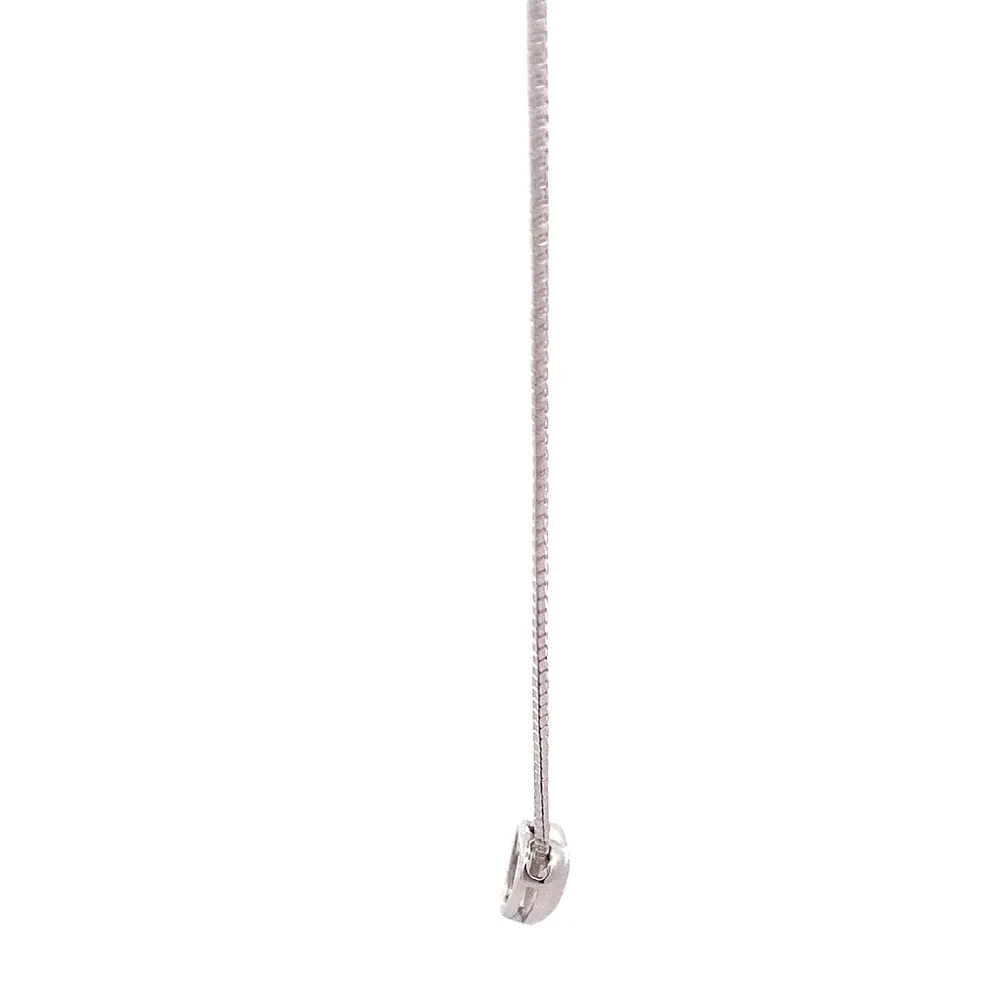 Cadena Oro Blanco 18K con Dije Corazón y Diamante