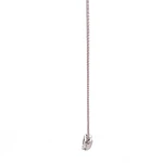 Cadena Oro Blanco 18K con Dije Corazón y Diamante